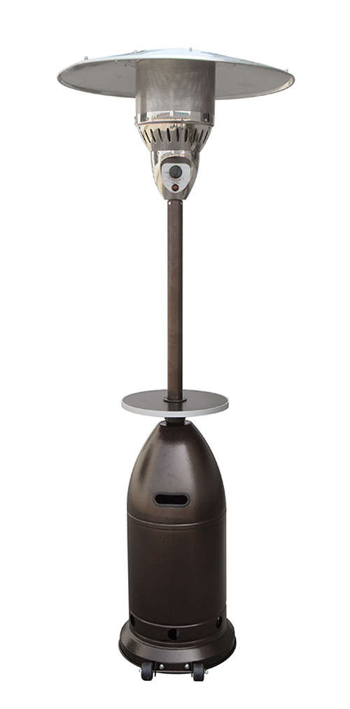 88 Tall Tapered Hammered Bronze Patio Heater with Table