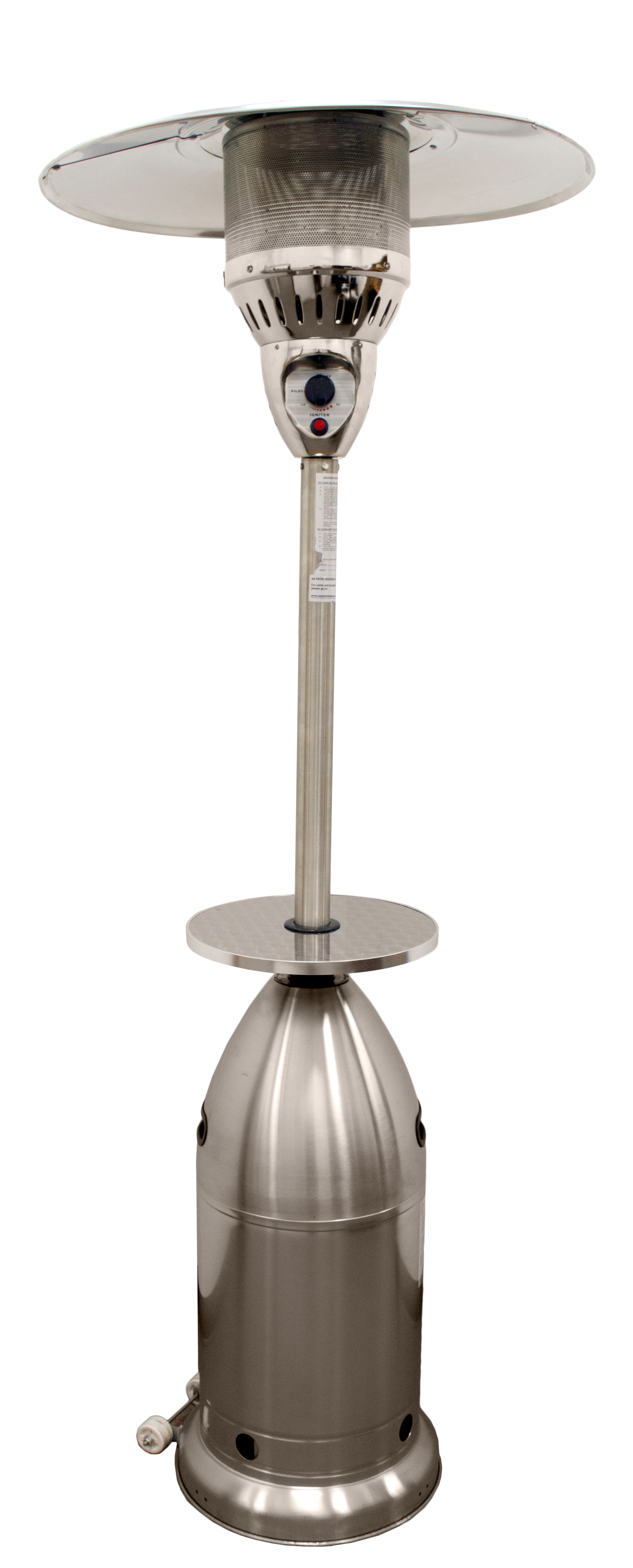 88 Tall Tapered Stainless Steel Patio Heater with Table