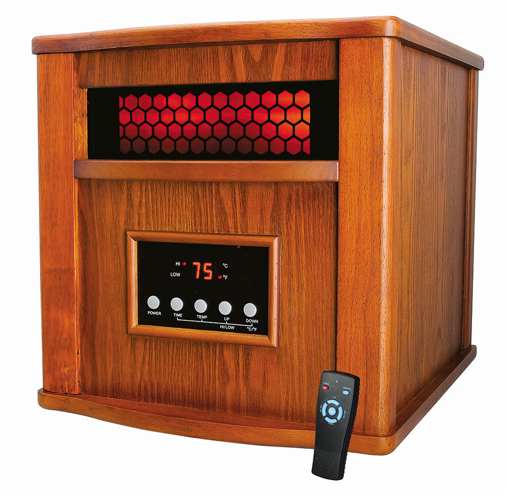 Dark Oak Indoor Space Heater with Remote