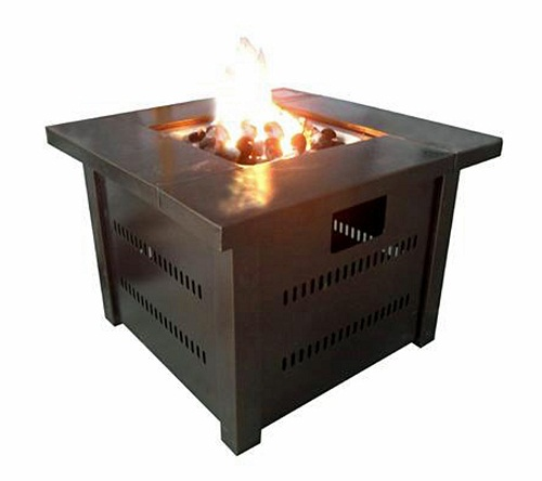 Propane Firepit Antique Bronze Finish with Lid