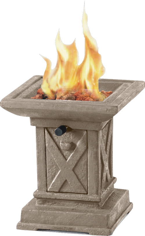 Table Top Square Faux Stone FirePit
