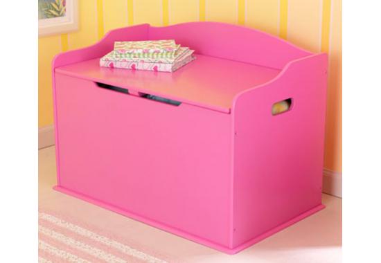 pink wooden toy box
