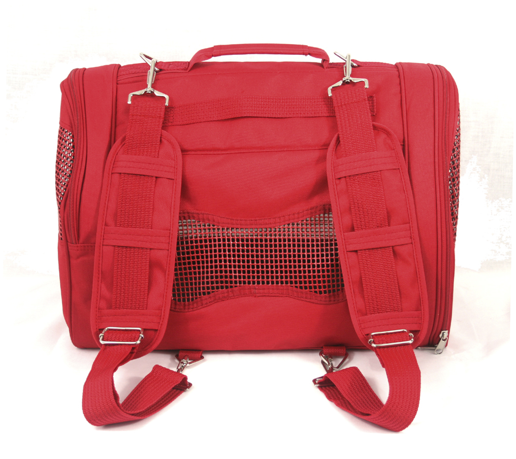 PREFER PETS: Pet Backpack Carrier Red Canvas