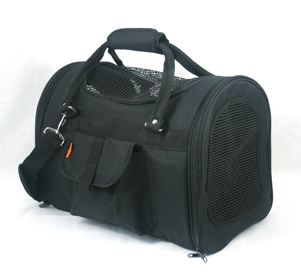 PREFER PETS: Pet  Carrier Black Canvas