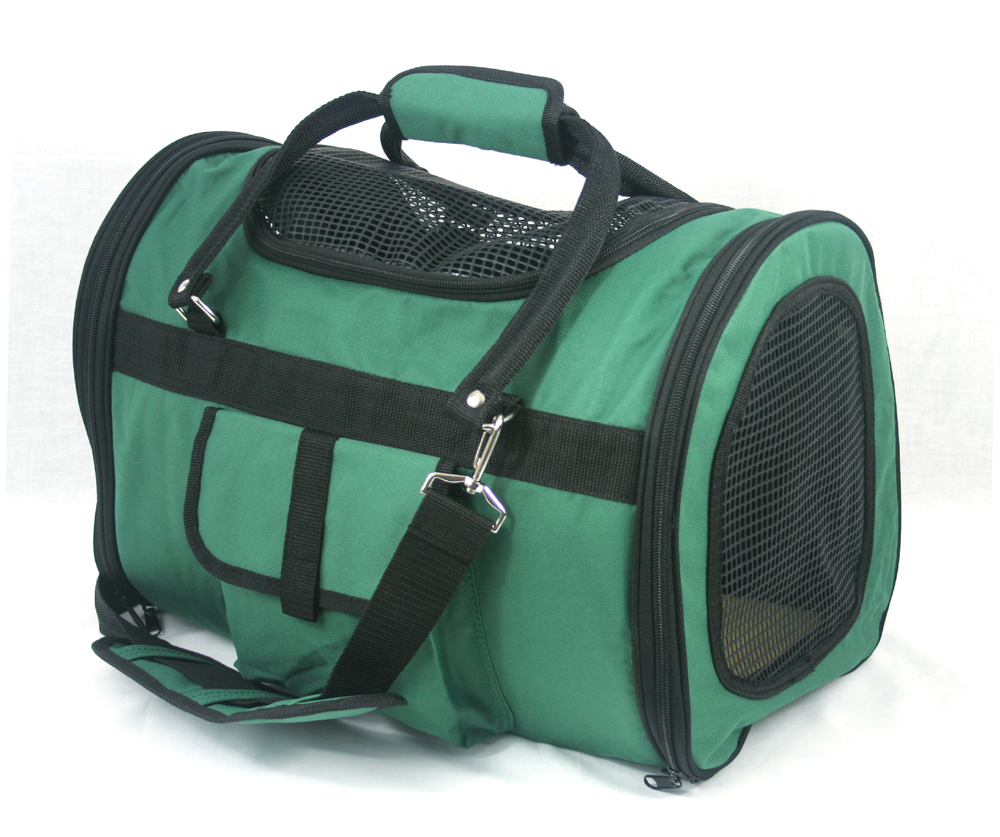 PREFER PETS: Pet  Carrier Green Canvas