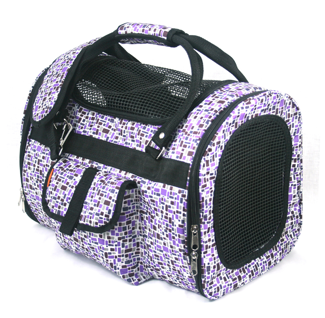 PREFER PETS: Pet  Carrier Purple Mosaic Nylon