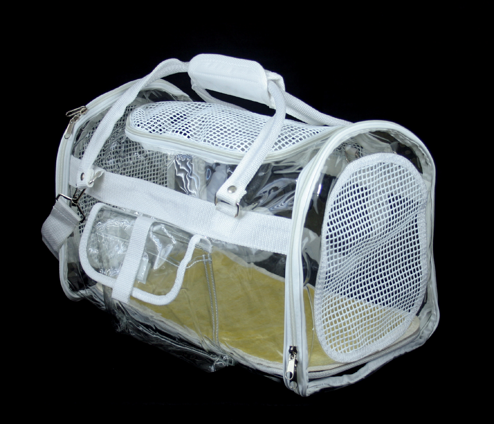 PREFER PETS: Transparent Pet Carrier White Trim