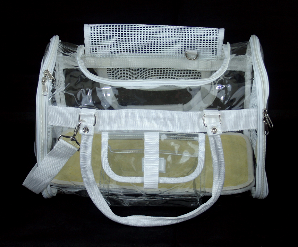 PREFER PETS: Transparent Pet Carrier White Trim